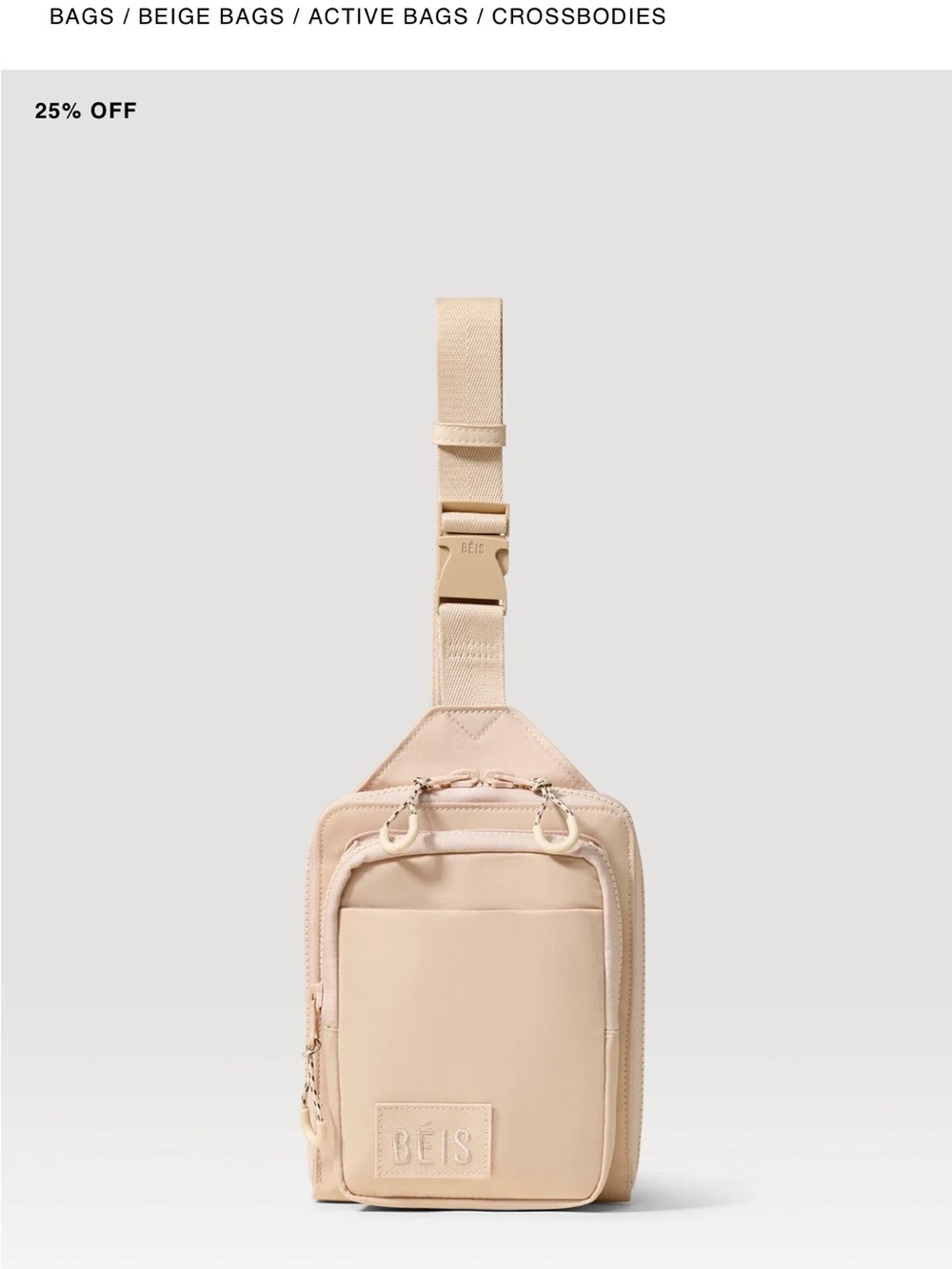 NWOT BEIS the sport sling in beige